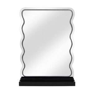 NEW VIEW NWT wavy led plug in vanity mirror w/ phone holder